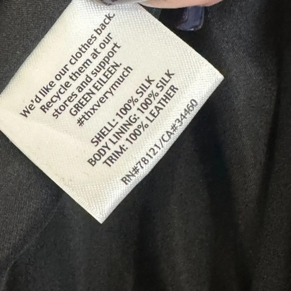 Eileen Fisher Drape Georgette Crepe Silk Jacket Women's Size 1X Black System - Picture 4 of 6